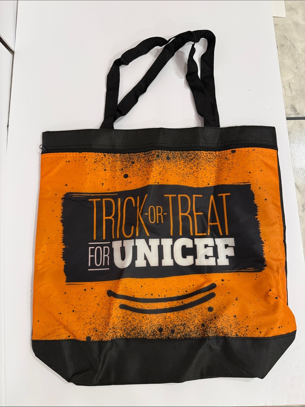 Trick-or-Treat Halloween Tote Bag in Orange & Black for Candy NWOT UNICEF